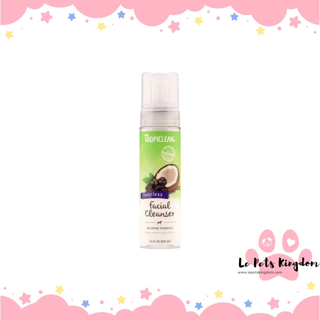 Tropiclean Tearless Waterless Dog Facial Cleanser 7.4oz