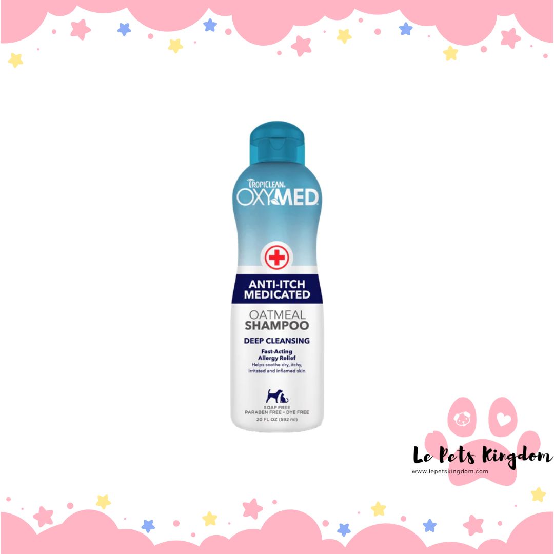 Tropiclean OxyMed Anti-Itch Medicated Oatmeal Shampoo for Cats & Dogs