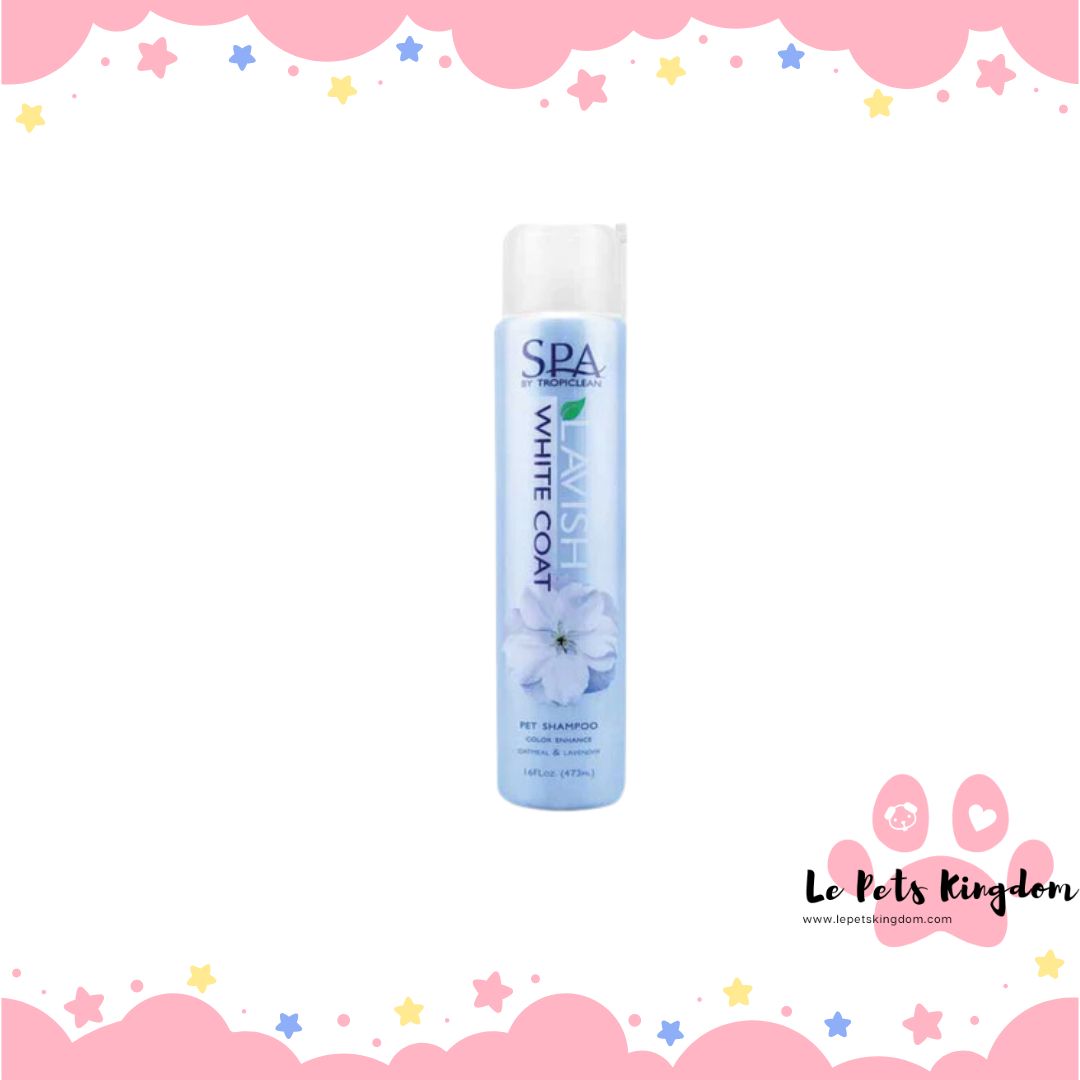 Tropiclean Spa Lavish White Coat Color Enhance Pet Shampoo 16oz