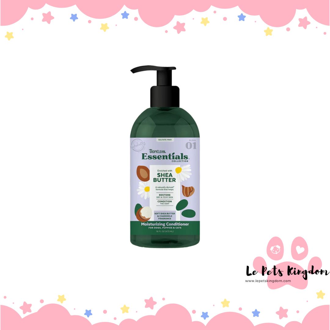 Tropiclean Essentials Shea Butter Moisturizing Conditioner For Cats & Dogs 16oz