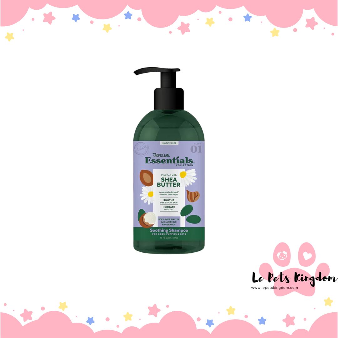 Tropiclean Essentials Shea Butter Moisturizing Shampoo For Cats & Dogs 16oz