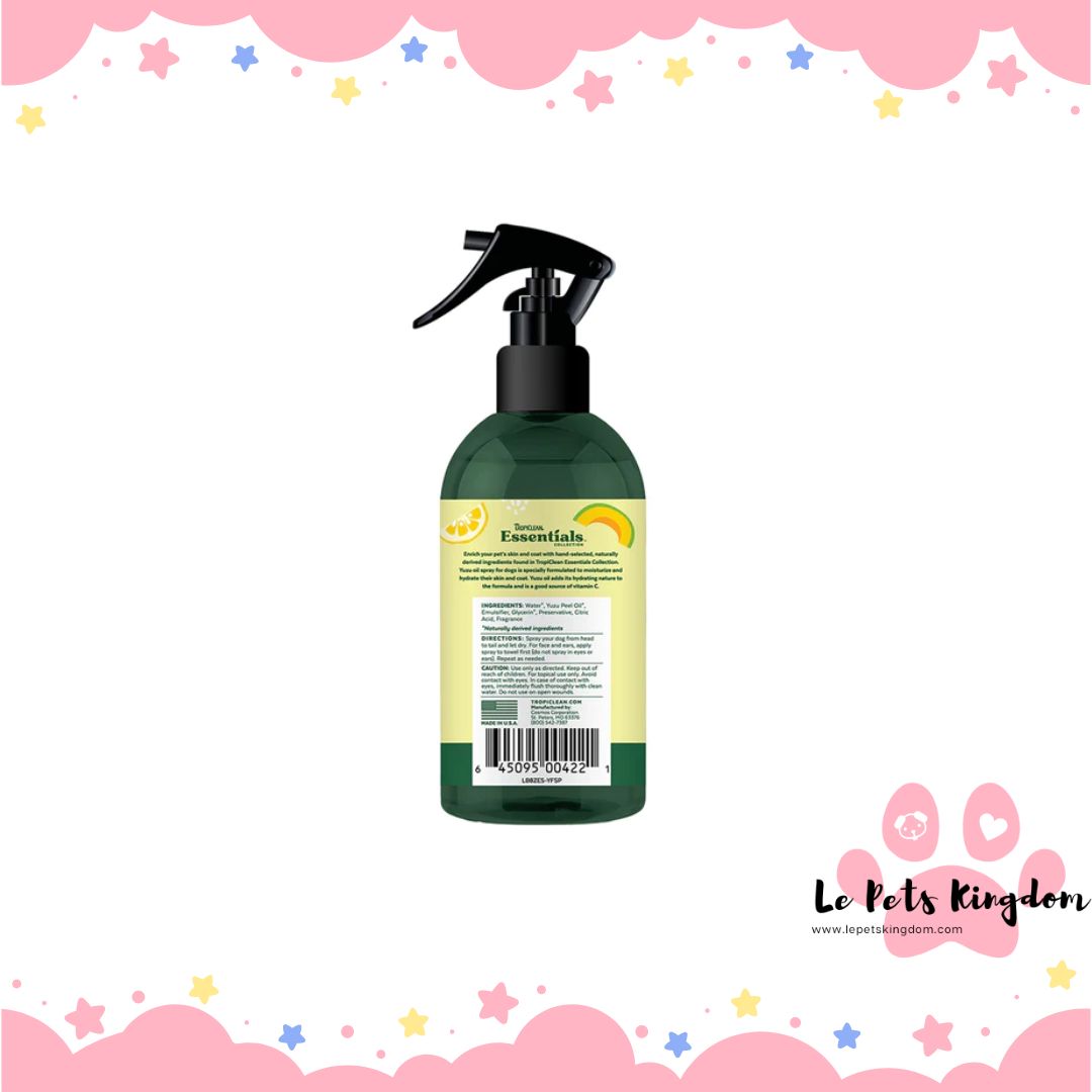 Tropiclean Essentials Yuzu Fruit Deodorizing Dog Spray 8oz