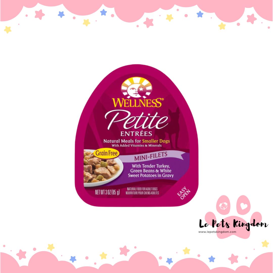 Wellness Petite Entrees Mini-Filets Tender Turkey in Gravy Grain-Free Tray Dog Food 85g