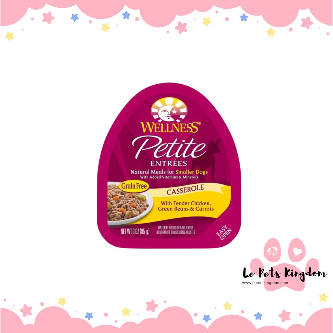 Wellness Petite Entrees Casserole Tender Chicken Grain-Free Tray Dog Food 85g