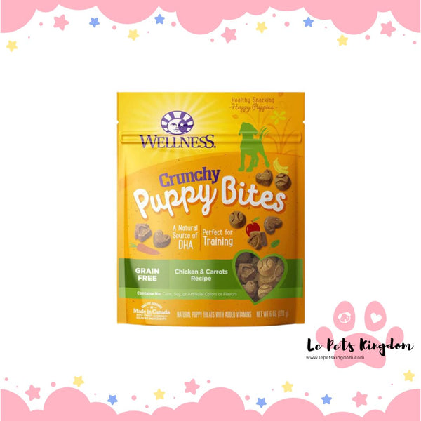 Wellness Crunchy Puppy Bites Chicken & Carrots Recipe Grain-Free Dog Treats 6oz