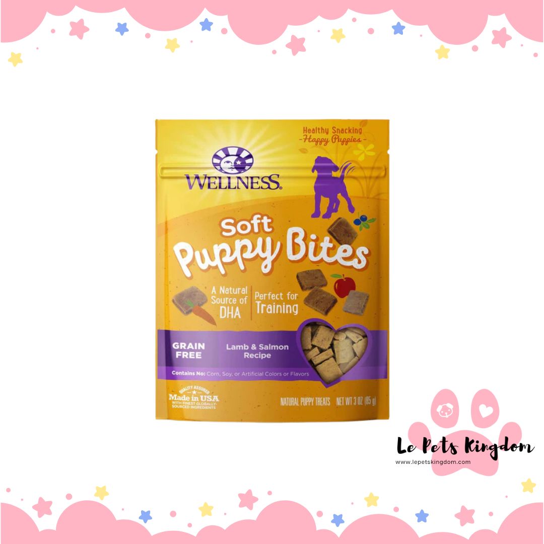 Wellness Soft Puppy Bites Lamb & Salmon Recipe Grain-Free Dog Treats 3oz