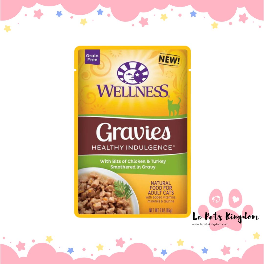 Wellness Healthy Indulgence Gravies Chicken & Turkey In Gravy Grain-Free Pouch Cat Food 3oz