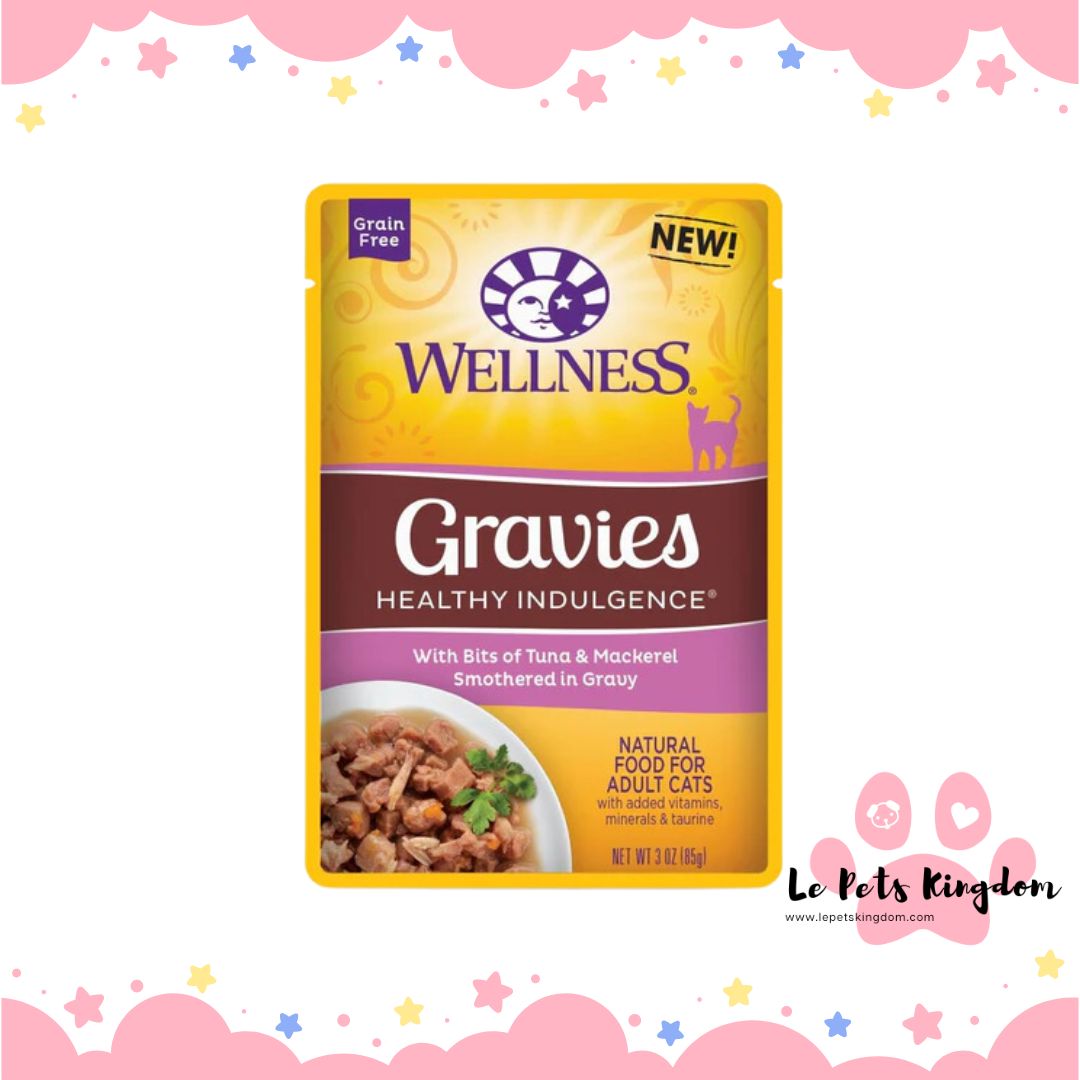 Wellness Healthy Indulgence Gravies Tuna & Mackerel In Gravy Grain-Free Pouch Cat Food 3oz