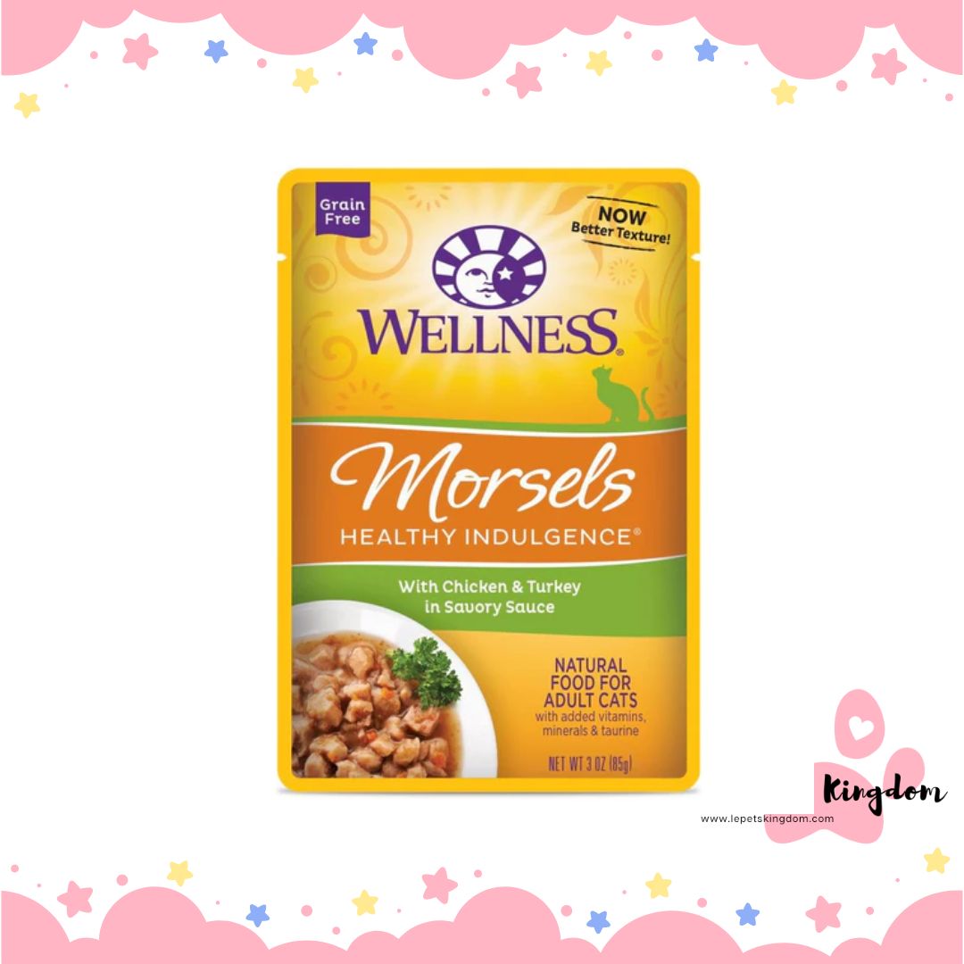 Wellness Healthy Indulgence Morsels Chicken & Turkey In Sauce Grain-Free Pouch Cat Food 3oz