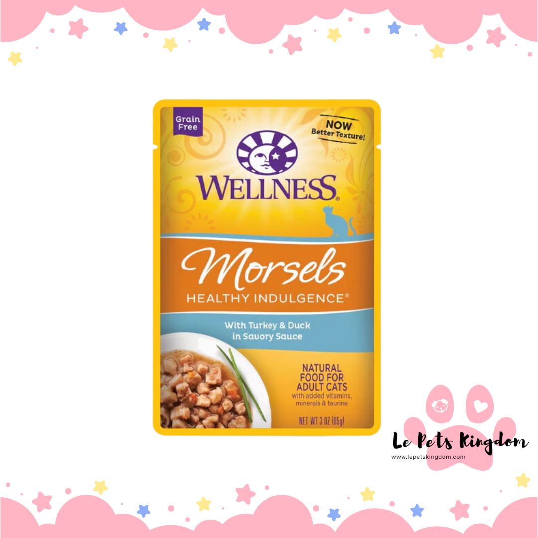 Wellness Healthy Indulgence Morsels Turkey & Duck In Sauce Grain-Free Pouch Cat Food 3oz