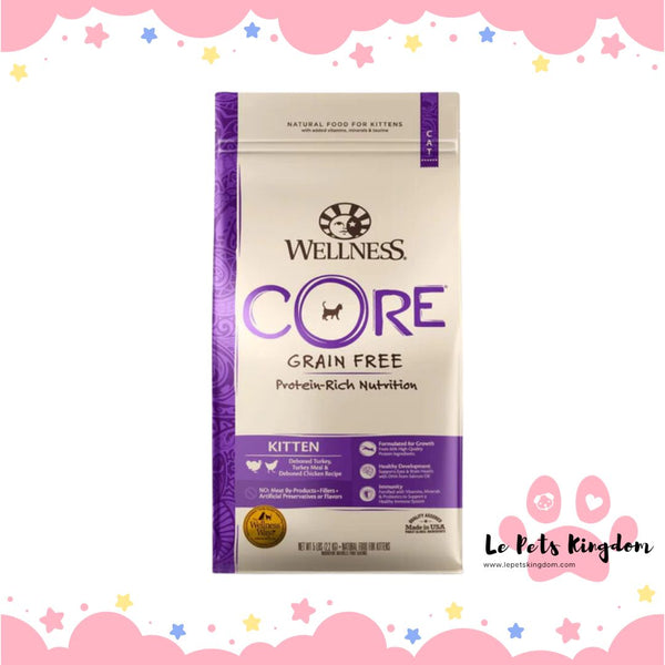 Wellness CORE Kitten Deboned Turkey, Turkey Meal & Deboned Chicken Grain-Free Dry Cat Food