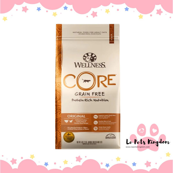 Wellness CORE Original Deboned Turkey, Turkey Meal & Chicken Meal Grain-Free Adult Dry Cat Food