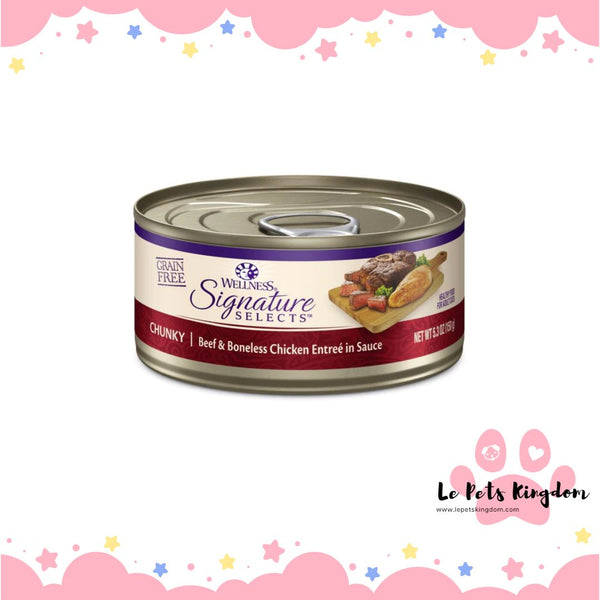 Wellness CORE Signature Selects Chunky Beef & Chicken Grain-Free Canned Cat Food 5.3oz