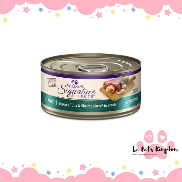 Wellness CORE Signature Selects Flaked Skipjack Tuna & Shrimp Grain-Free Canned Cat Food 5.3oz