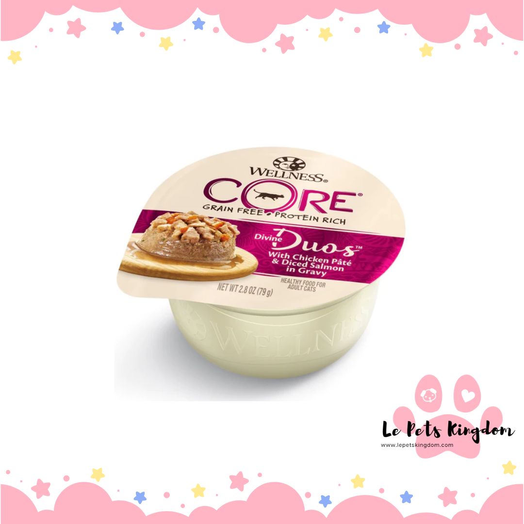 Wellness CORE Divine Duos Chicken Pate & Diced Salmon In Gravy Wet Cat Food 2.8oz