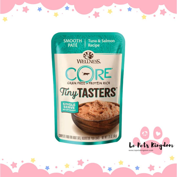 Wellness CORE Tiny Tasters Tuna & Salmon Pate Grain-Free Adult Pouch Cat Food 1.75oz