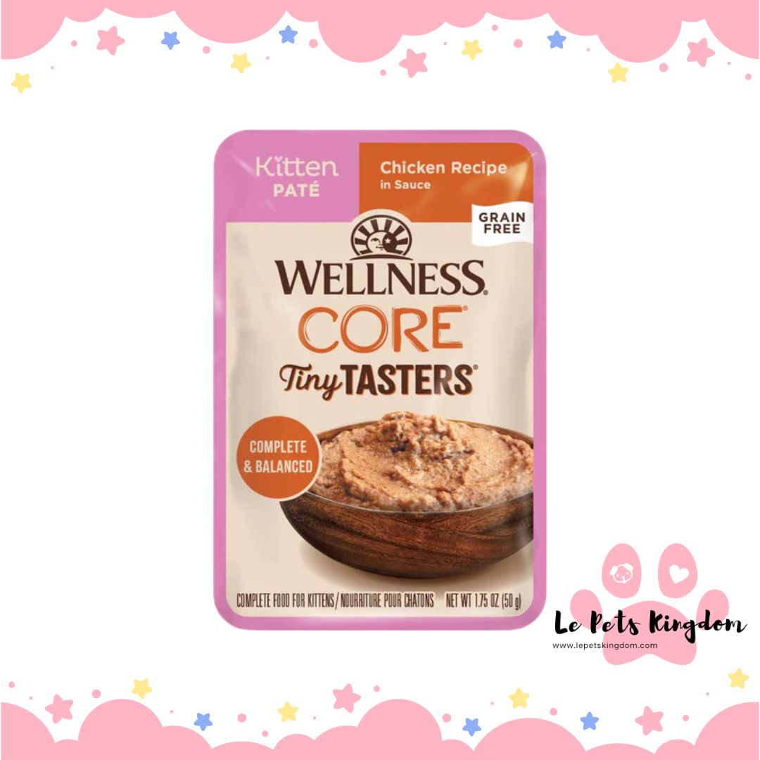 Wellness CORE Tiny Tasters Chicken Pate Grain-Free Kitten Pouch Cat Food 1.75oz