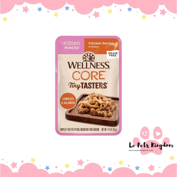 Wellness CORE Tiny Tasters Chicken Minced Grain-Free Kitten Pouch Cat Food 1.75oz