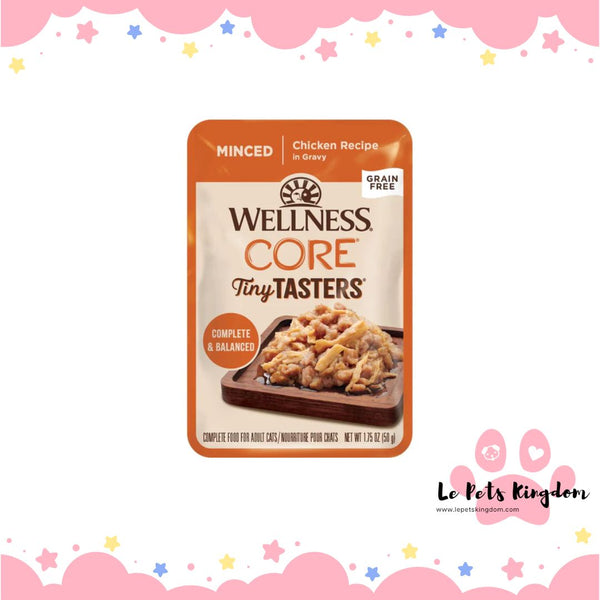 Wellness CORE Tiny Tasters Chicken Minced Grain-Free Adult Pouch Cat Food 1.75oz