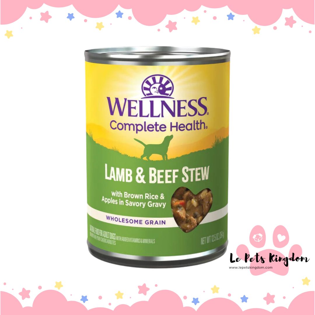 Wellness Complete Health Lamb & Beef Stew With Brown Rice & Apples Canned Dog Food 354g