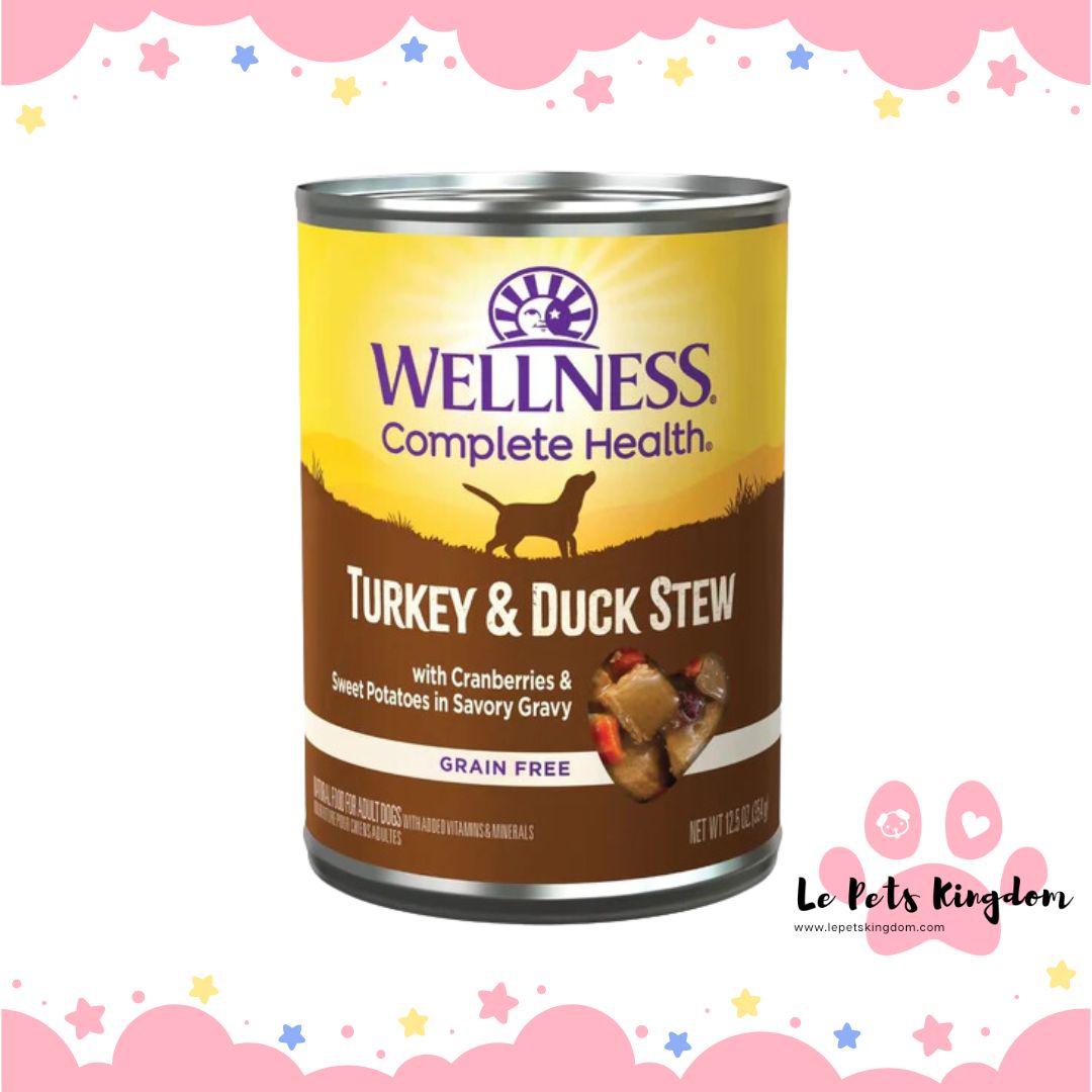 Wellness Complete Health Turkey & Duck Stew With Cranberries & Sweet Potatoes Grain-Free Canned Dog Food 354g