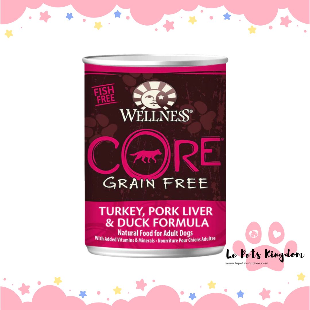 Wellness CORE Grain-Free Turkey, Pork Liver & Duck Canned Dog Food 354g