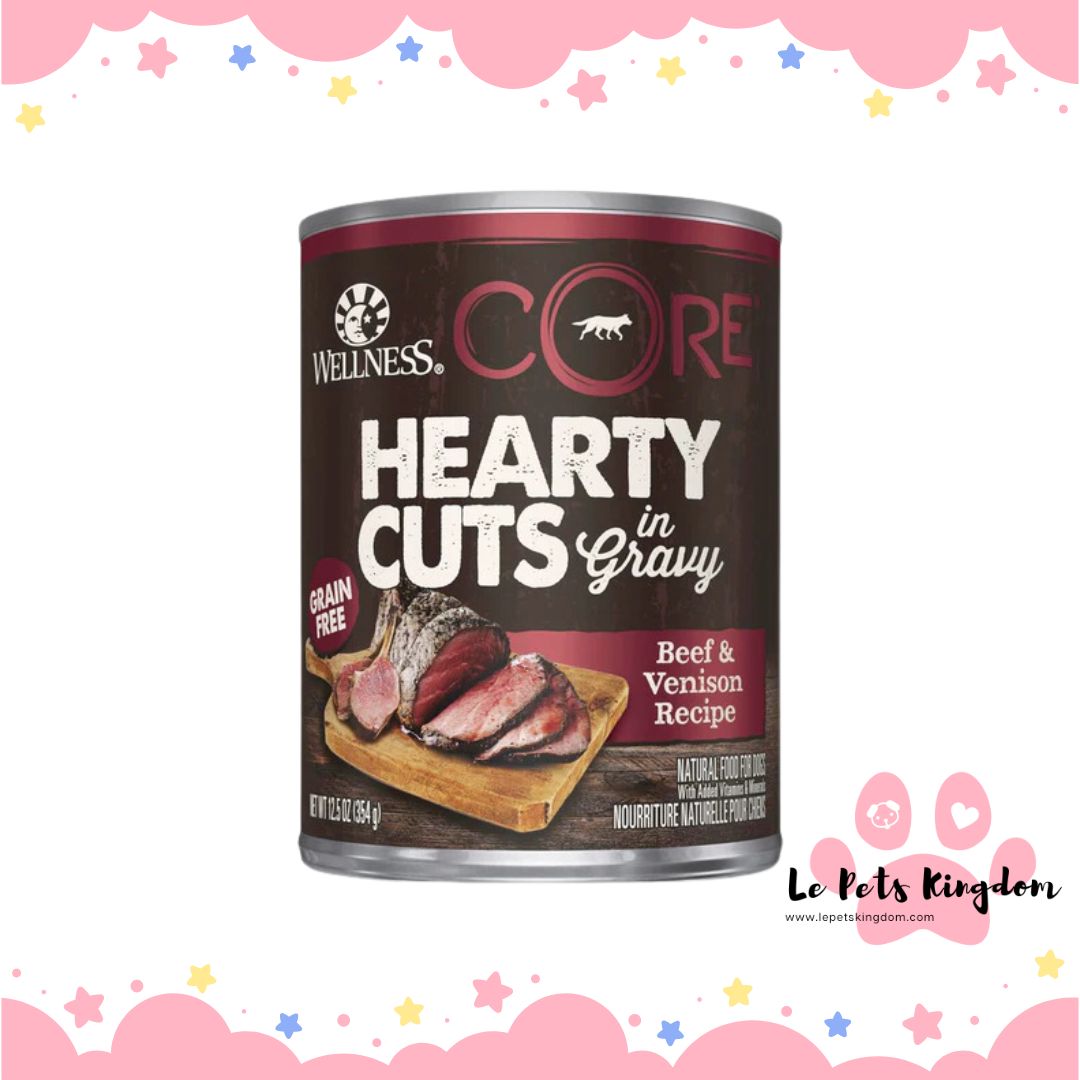 Wellness CORE Hearty Cuts In Gravy Beef & Venison Grain-Free Canned Dog Food 354g