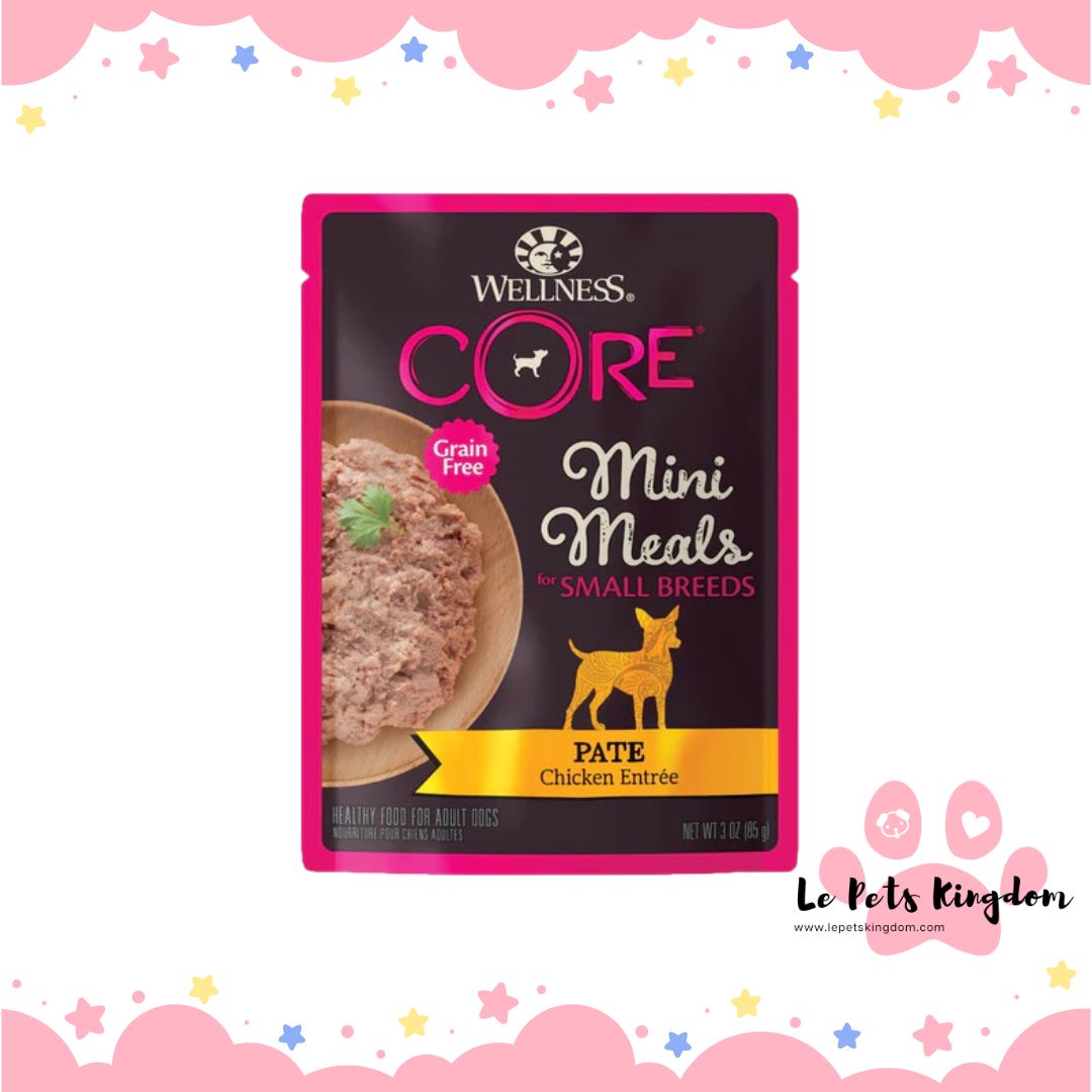Wellness CORE Mini Meals Pate Chicken Entree Grain-Free Pouch Dog Food 3oz