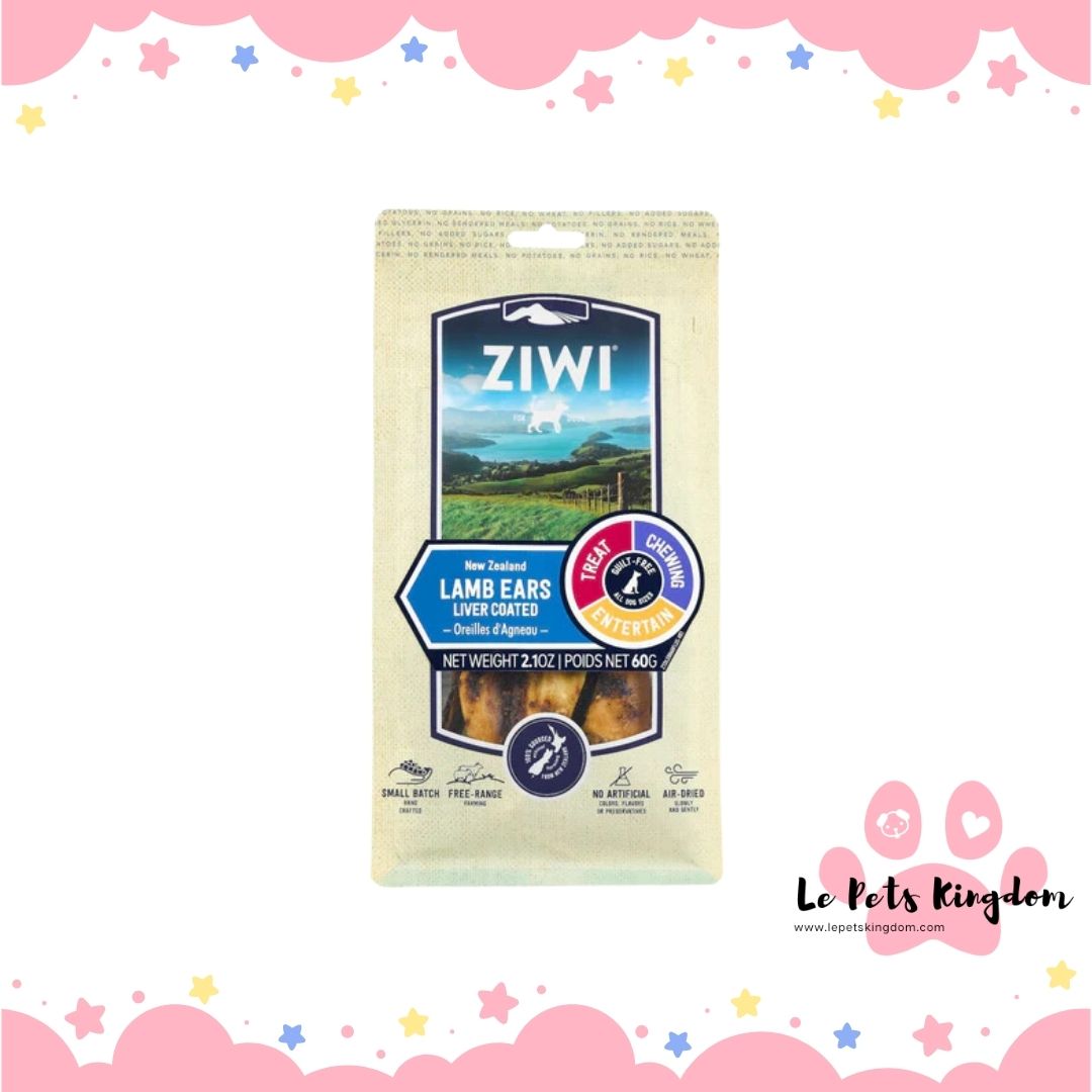 ZiwiPeak Lamb Ears Air-Dried Dog Treats 60g
