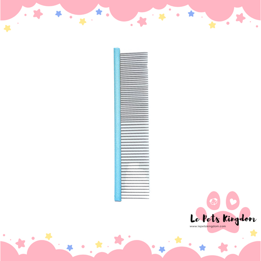 Stainless Steel Double Tooth Row Tangle Free Comb (Blue)