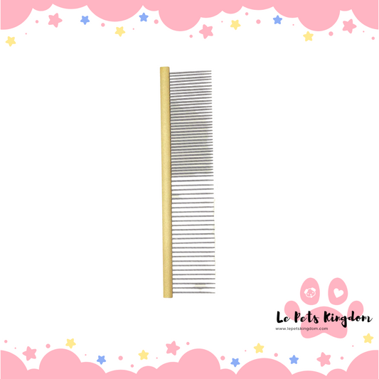 Stainless Steel Double Tooth Row Tangle Free Comb (Yellow)