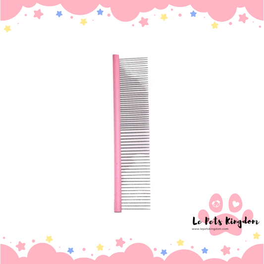 Stainless Steel Double Tooth Row Tangle Free Comb (Pink)
