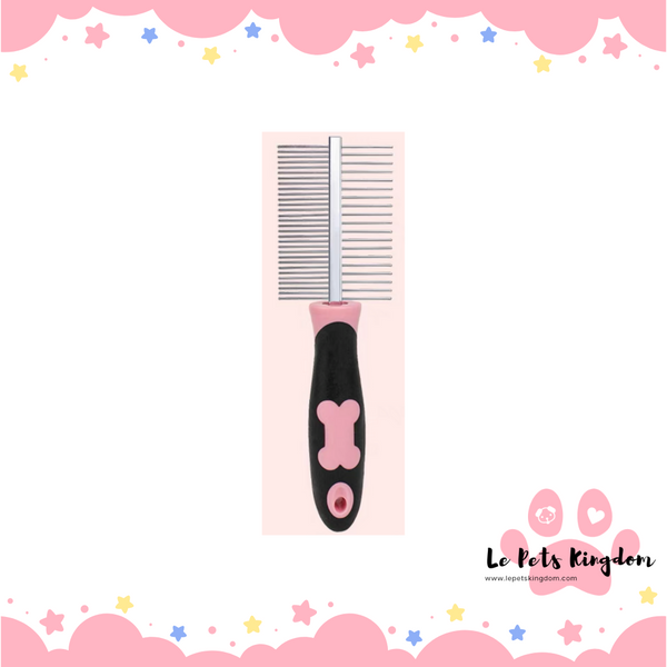 HATELI 2 Way Tangle Free Pets Comb (Pink)